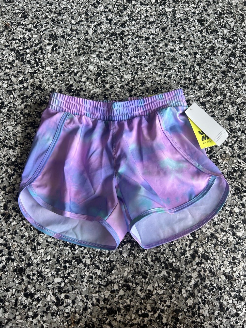 all in motion Purple & Blue Tie-Dye Girls Athletic Shorts
